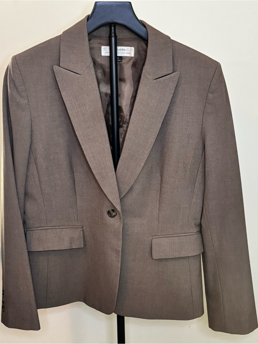 Women's Taupe Single-Button Tailored Blazer - Picture 1 of 6